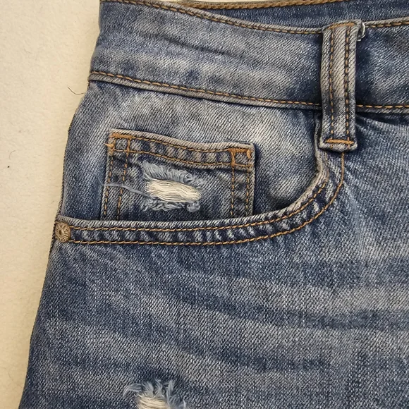 REWASH Distressed Blue Super High-Rise Jean Womens Shorts SIZE 5/27 - Picture 13 of 16